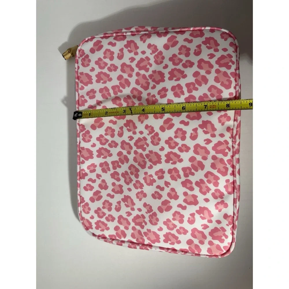 Pink Cheetah Leopard Print Glam Travel Makeup Cosmetic Bag NEW Boutique 11x8.5in
